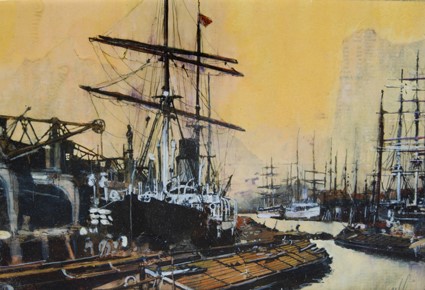 'Harbour Scene' by artist Malcolm Cheape